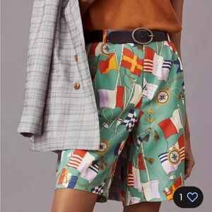 Maeve by Anthropologie green nautical print Bermuda shorts